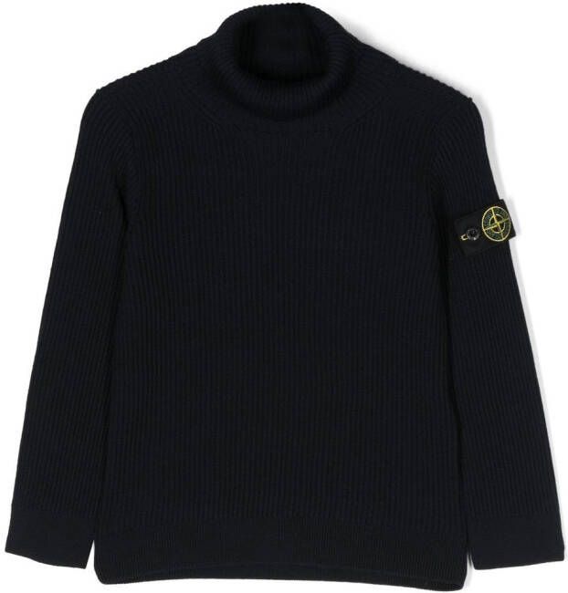 Stone Island Junior Coltrui met logopatch Blauw