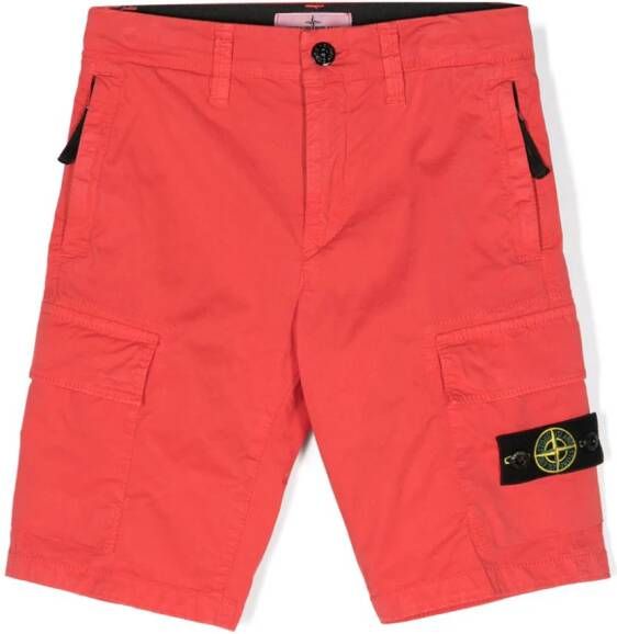 Stone Island Junior Cargo shorts met Compass-logopatch Oranje