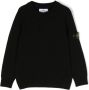 Stone Island Junior Trui met Compass-logopatch Zwart - Thumbnail 1