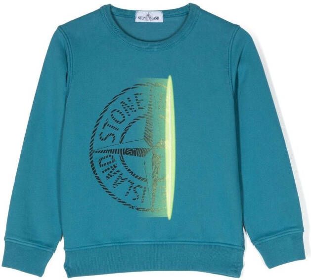 Stone Island Junior T-shirt met logo Blauw