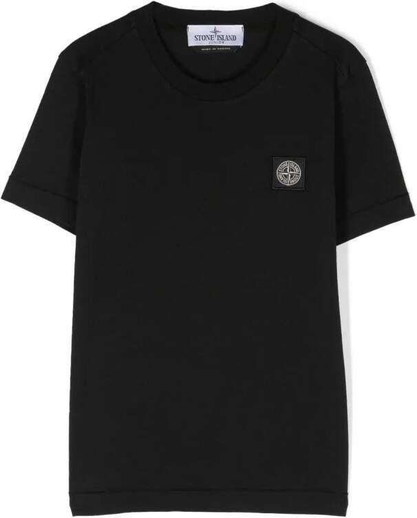 Stone Island Junior T-shirt met Compass-logopatch Zwart