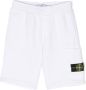 Stone Island Junior Trainingsshorts met badge Wit - Thumbnail 1