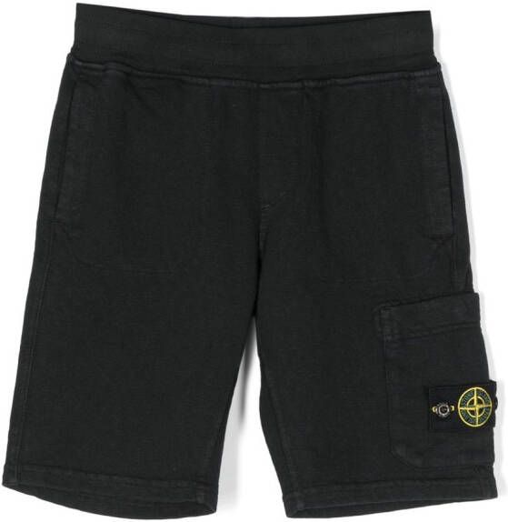 Stone Island Junior Cargo shorts Zwart