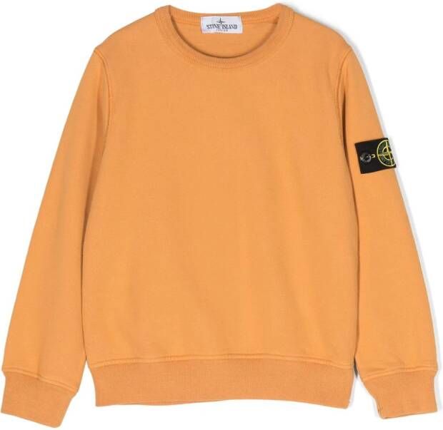 Stone Island Junior Sweater met Compass-logopatch Oranje