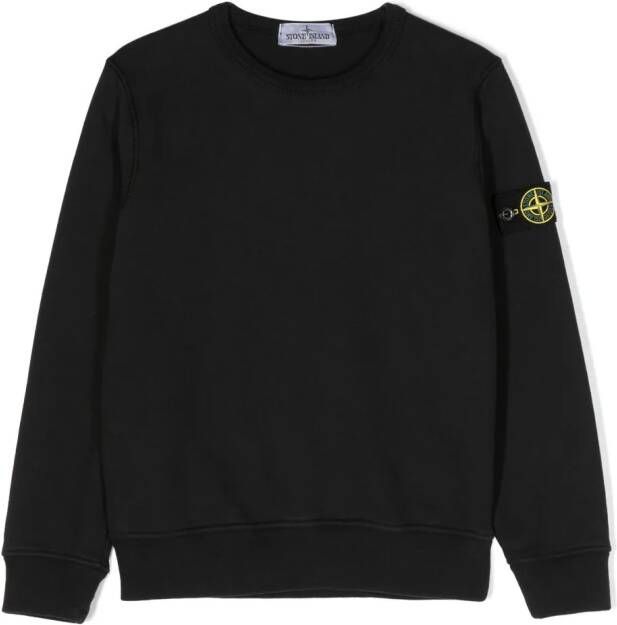 Stone Island Junior Sweater met Compass-logopatch Zwart