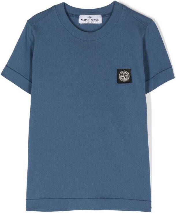 Stone Island Junior T-shirt met patch Blauw