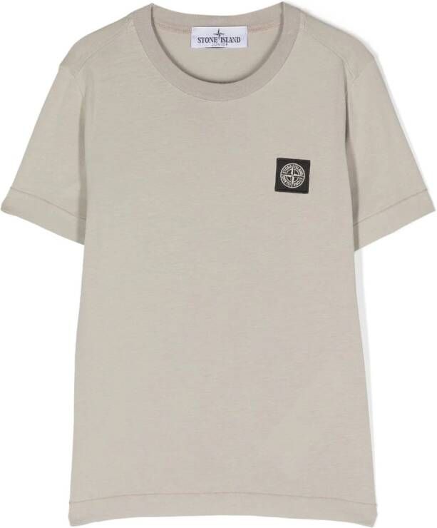 Stone Island Junior T-shirt met Compass-logopatch Grijs