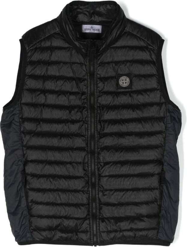 Stone Island Junior Gewatteerd jack Zwart