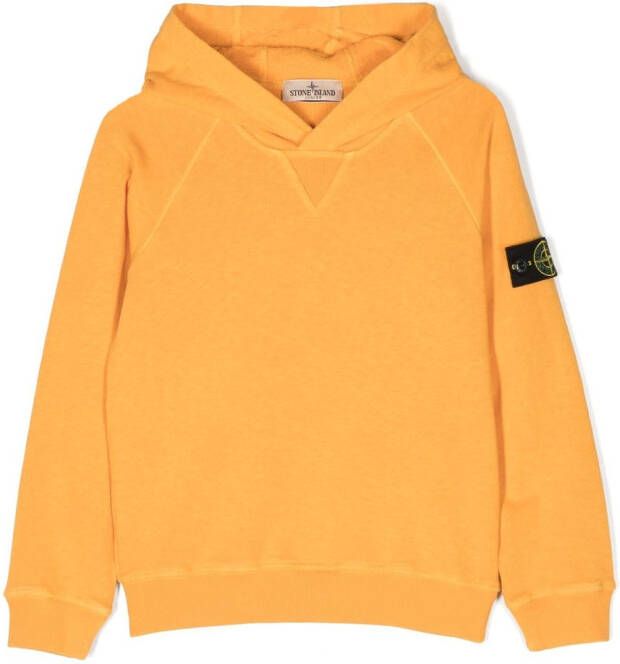 Stone Island Junior Hoodie met logopatch Oranje
