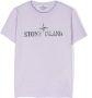 Stone Island Junior T-shirt met logoprint Paars - Thumbnail 1