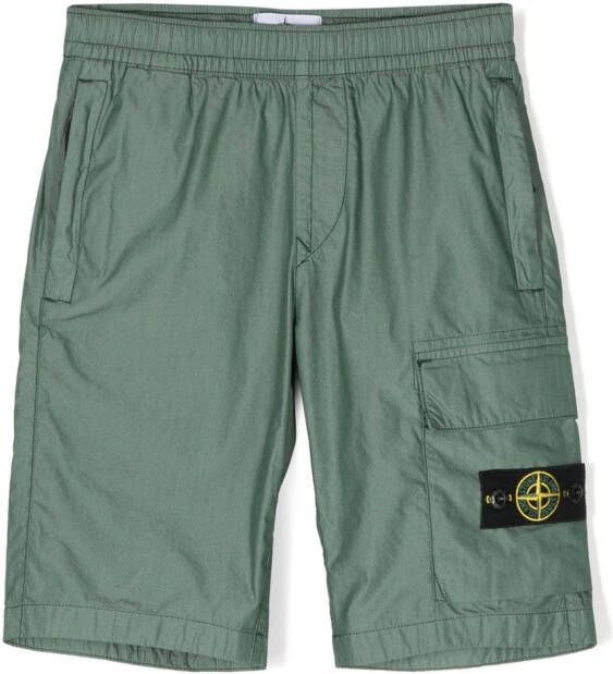 Stone Island Junior Shorts met logopatch Groen