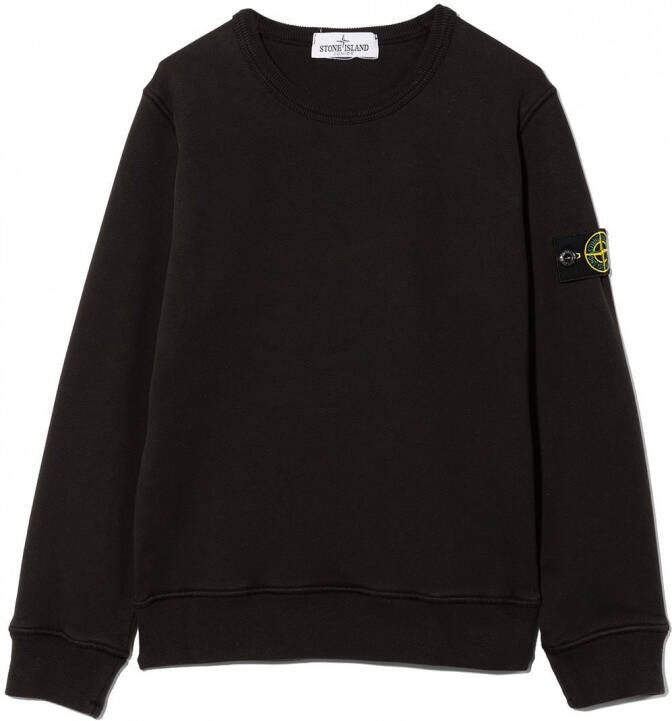 Stone Island Junior Sweater met kompas badge Zwart