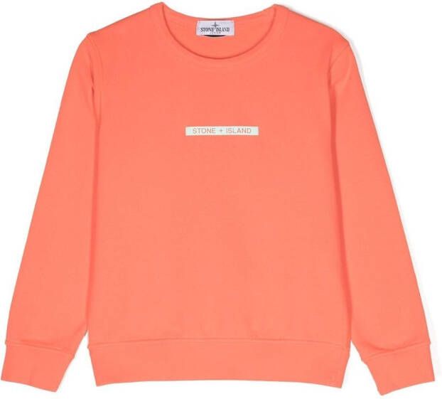 Stone Island Junior Sweater met logo-reliëf Oranje