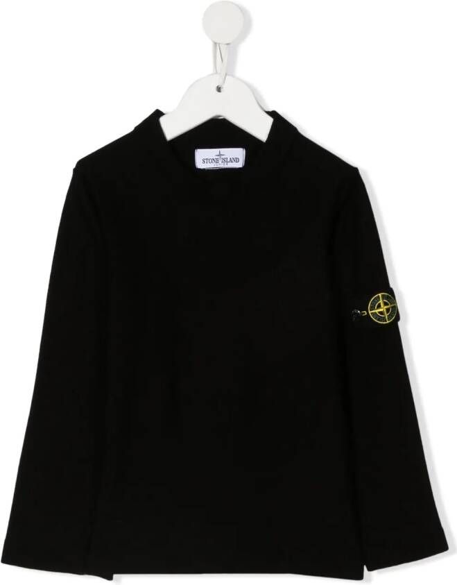 Stone Island Junior Sweater met logo Zwart
