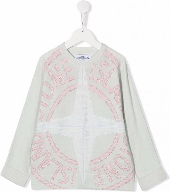 Stone Island Junior Sweater met print Groen