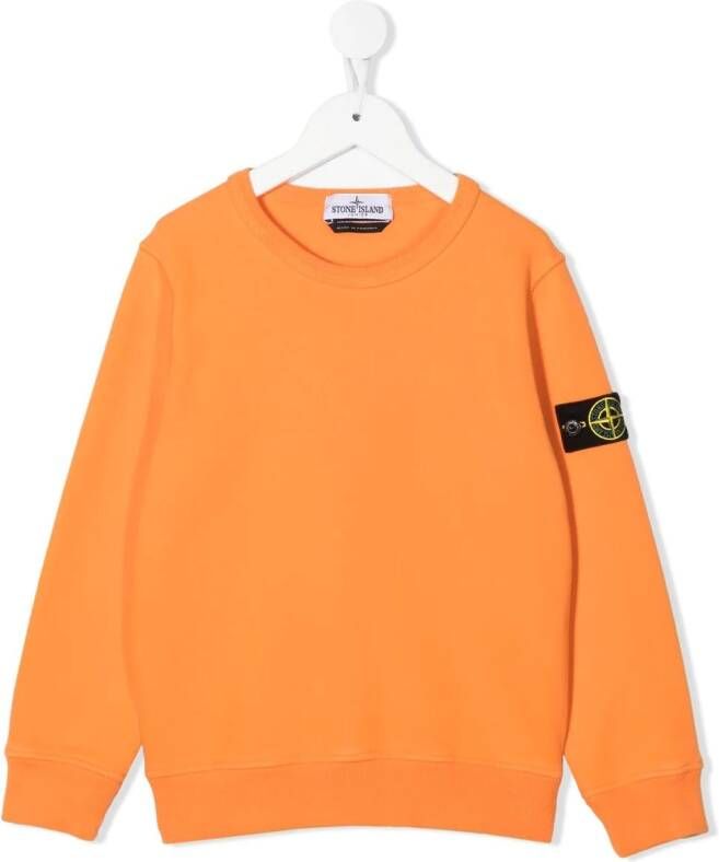 Stone Island Junior Sweater met ronde hals Oranje