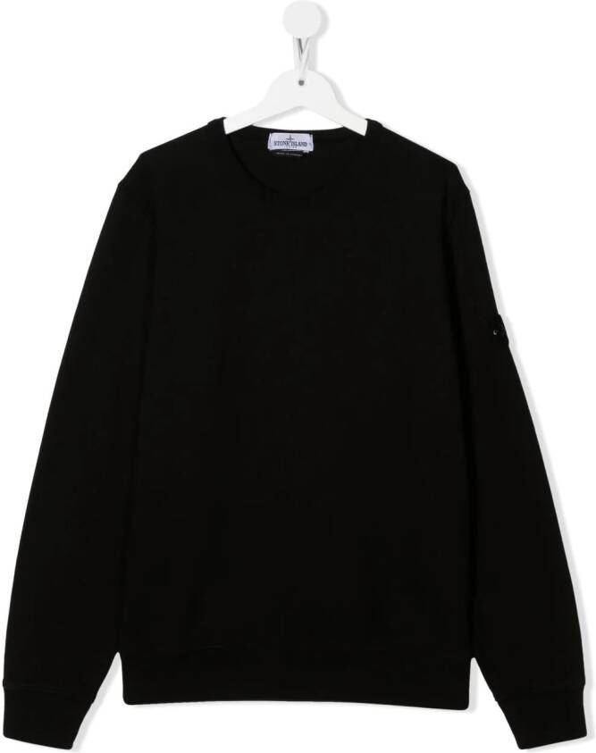 Stone Island Junior Sweater met ronde hals Zwart