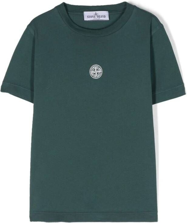Stone Island Junior T-shirt met Compass-logopatch Groen