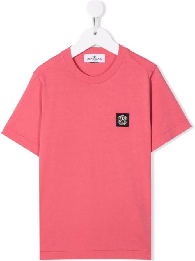 Stone Island Junior T-shirt met logopatch Roze