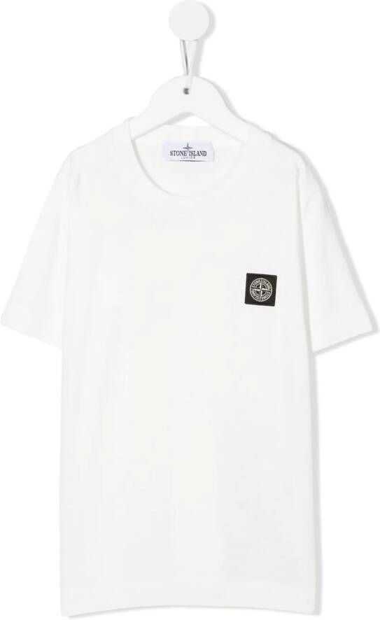 Stone Island Junior T-shirt met logopatch Wit