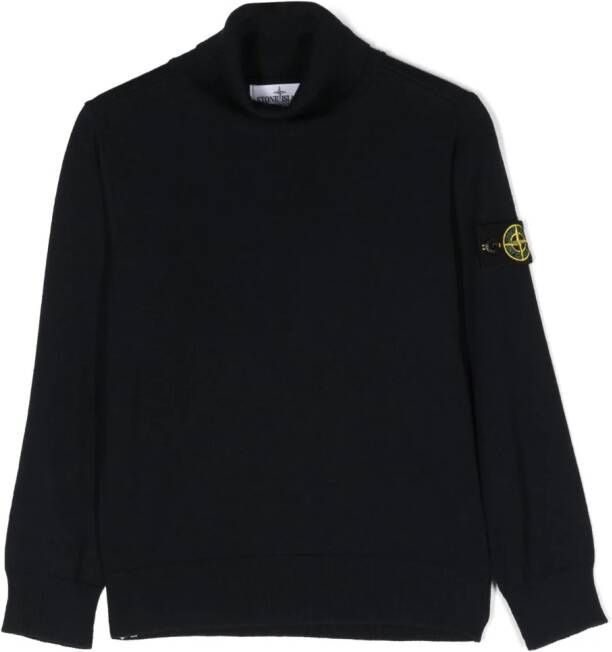 Stone Island Junior Trui met kompas badge Blauw