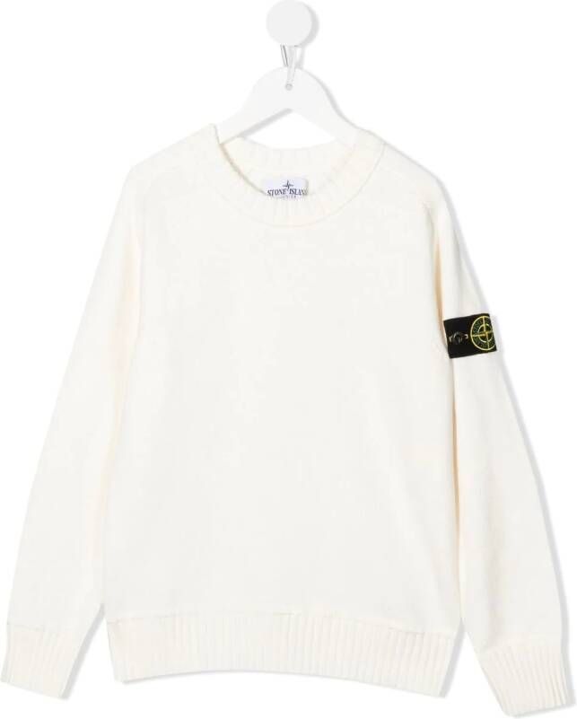 Stone Island Junior Trui met logopatch Wit