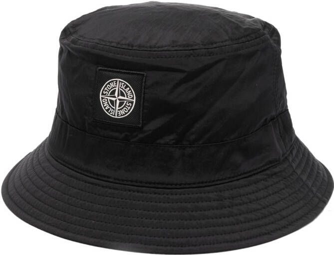 Stone Island Vissershoed met logopatch Zwart