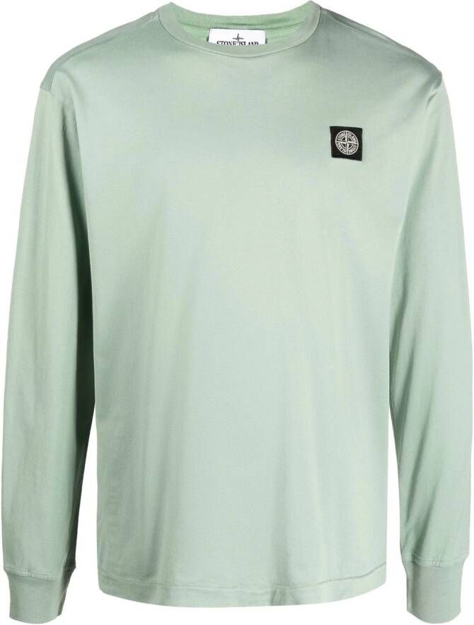 Stone Island T-shirt met logopatch Groen