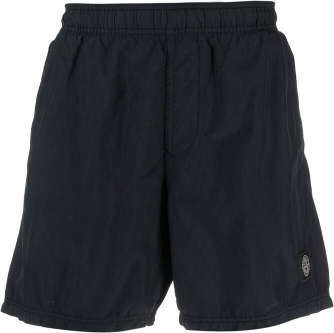 Stone Island Shorts met logopatch Zwart