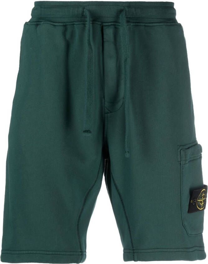 Stone Island Trainingsshorts met logopatch Groen
