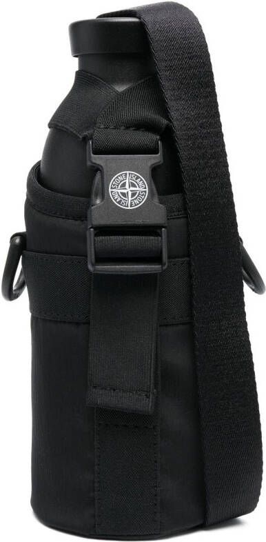 Stone Island Waterfles met logoprint Zwart