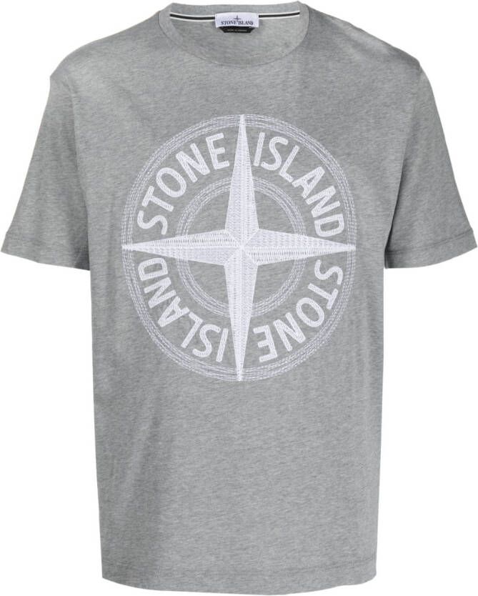 Stone Island T-shirt met logoprint Grijs