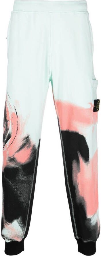 Stone Island Trainingsbroek met abstracte print Groen