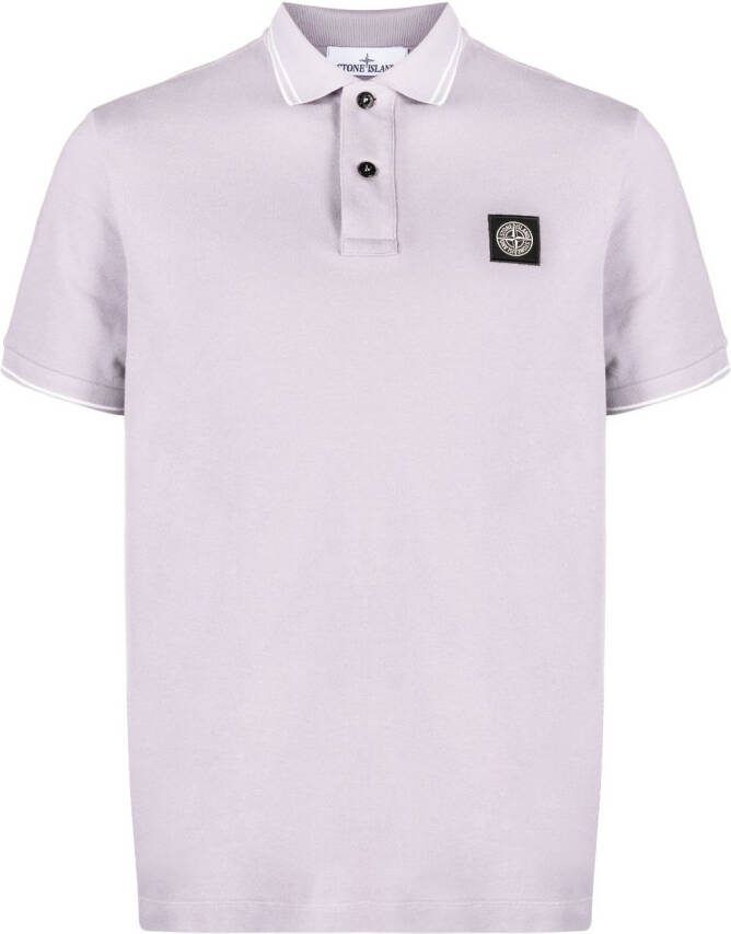 Stone Island Poloshirt met Compass-logopatch Paars