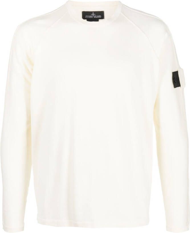 Stone Island Shadow Project Sweater met logopatch Wit