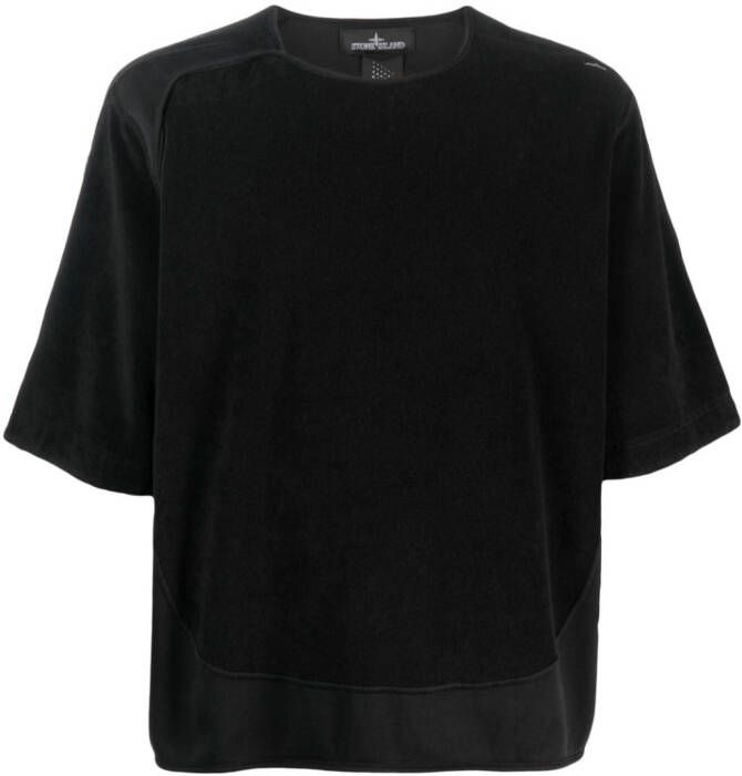 Stone Island Shadow Project T-shirt met badstof vlak Zwart