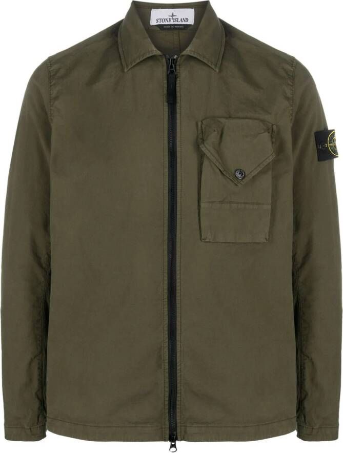 Stone Island Shirtjack met patch Groen