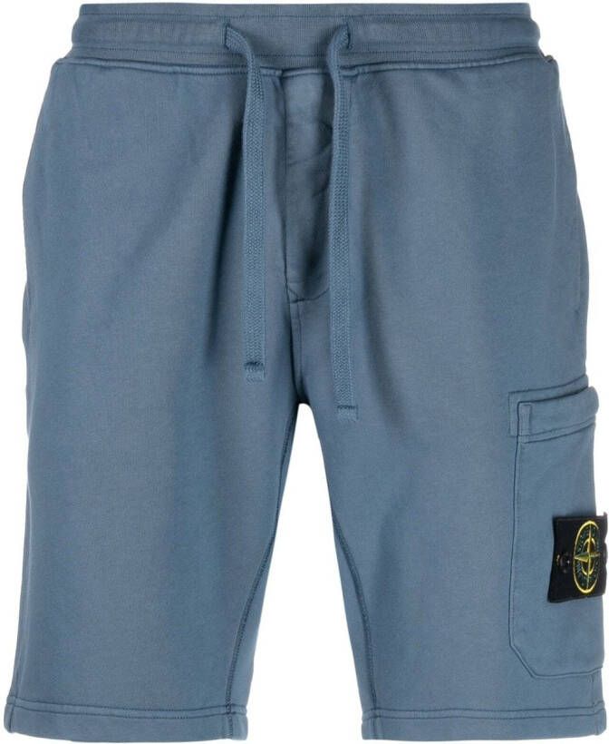 Stone Island Shorts met logopatch Blauw