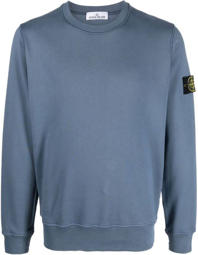 Stone Island Sweater met Compass-logopatch Blauw