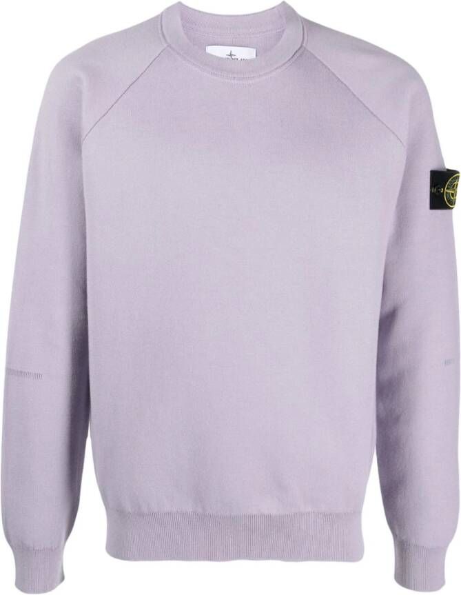 Stone Island Sweater met Compass-logopatch Paars