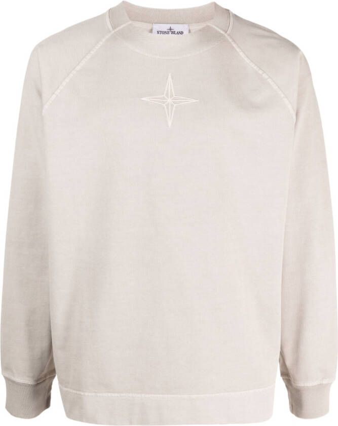 Stone Island Sweater met geborduurd logo Beige