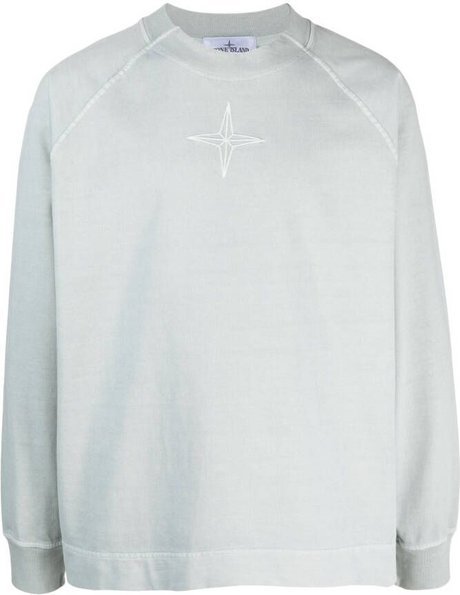 Stone Island Sweater met geborduurd logo Blauw