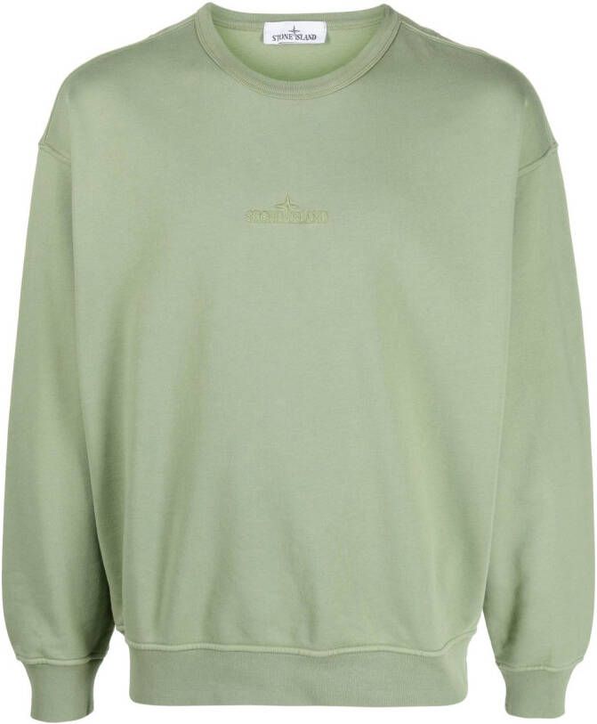 Stone Island Sweater met geborduurd logo Groen