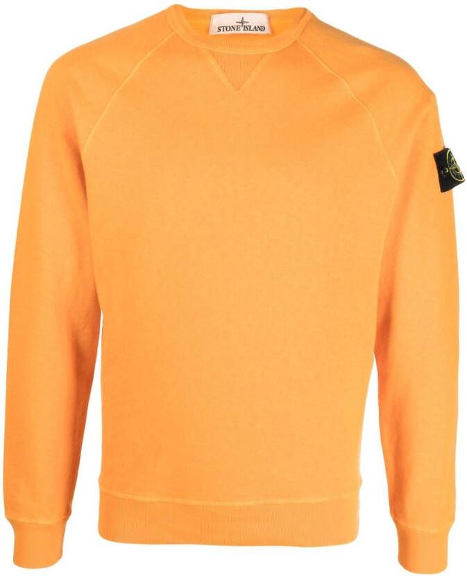 Stone Island Sweater met logopatch Oranje