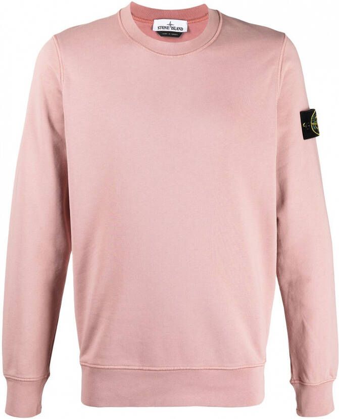 Stone Island Sweater met logopatch Roze