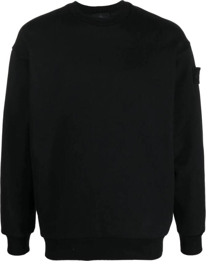 Stone Island Sweater met logopatch Zwart