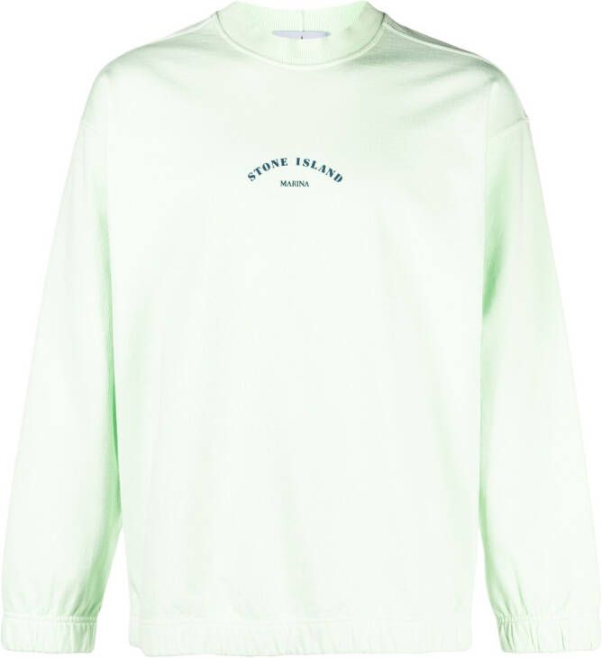 Stone Island Sweater met logoprint Groen