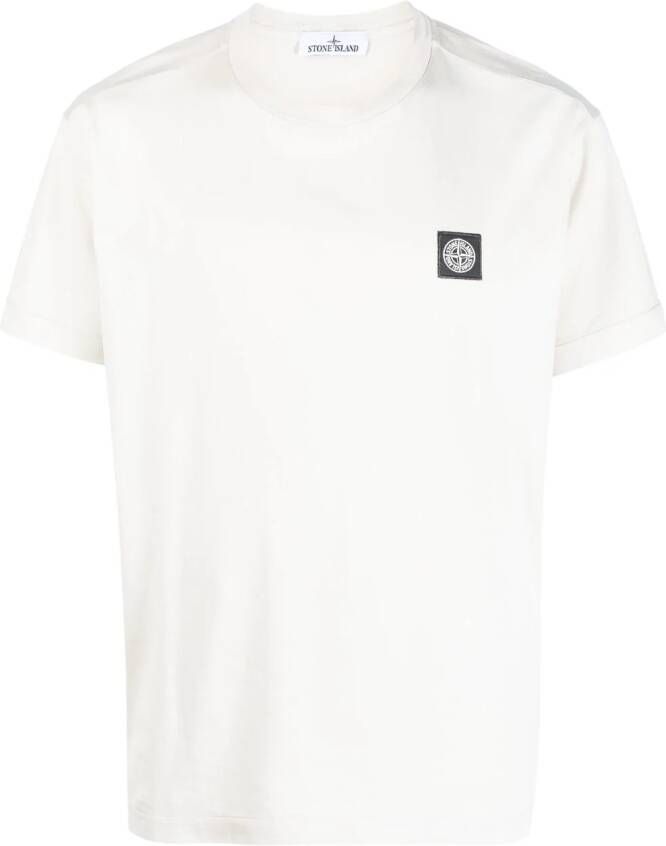 Stone Island T-shirt met Compass-logopatch Beige