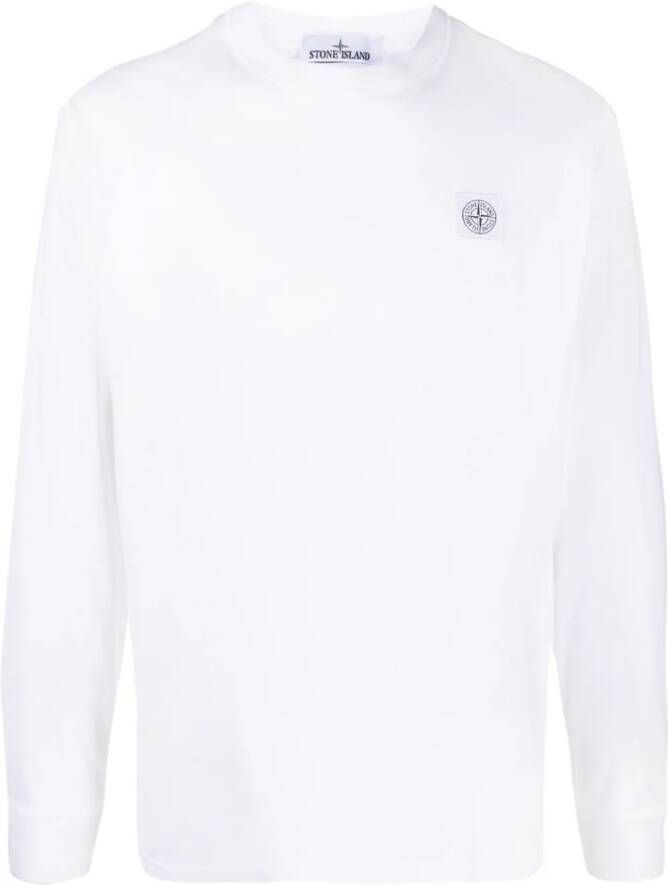 Stone Island T-shirt met Compass-logopatch Wit