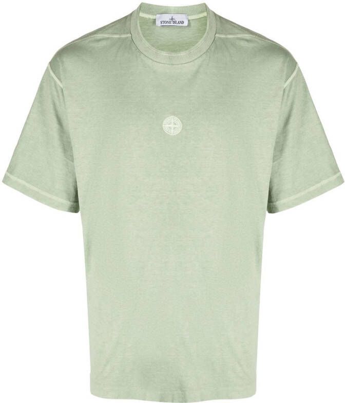 Stone Island T-shirt met geborduurd logo Groen